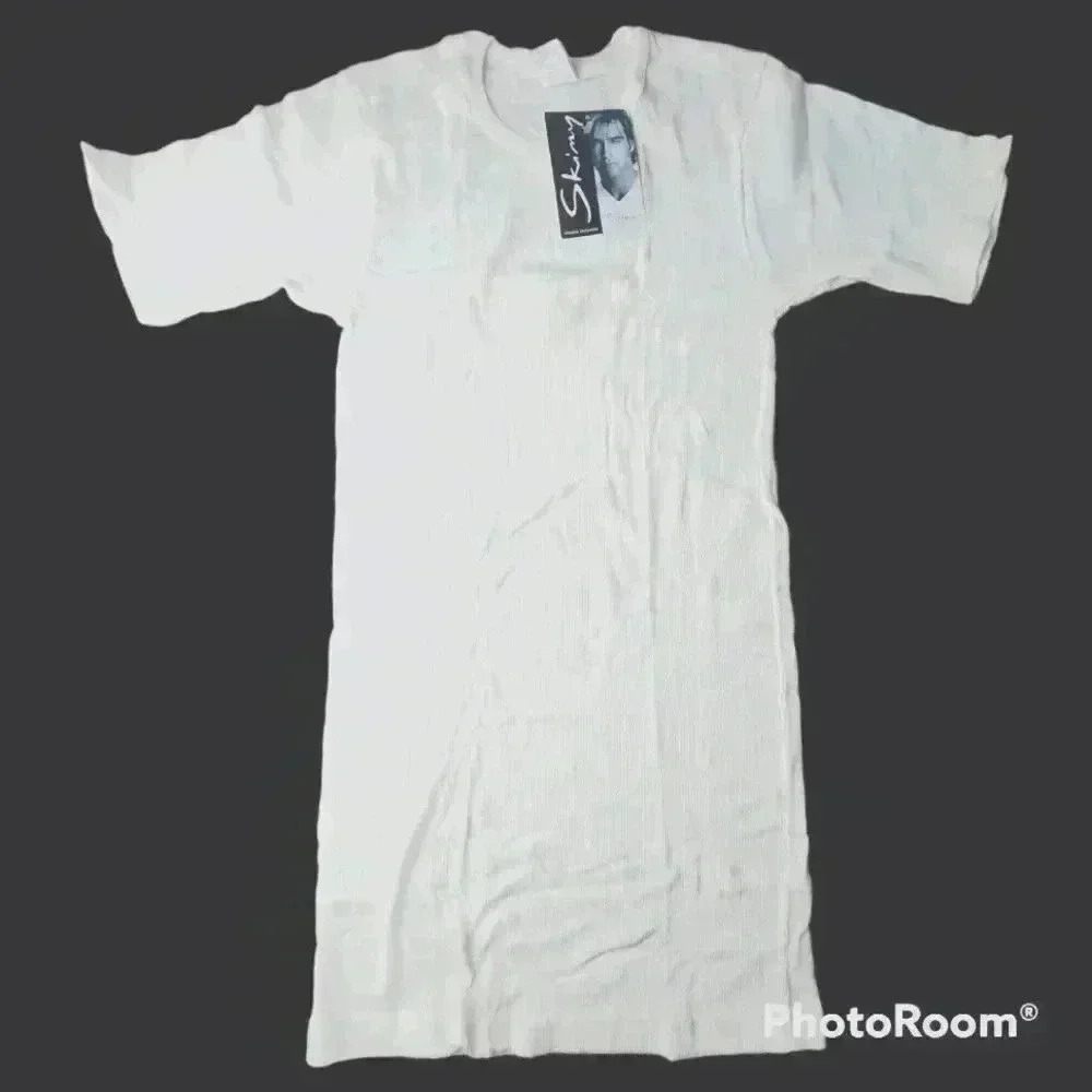 Vintage Skiny Revival #72170 crew neck ribbed tshirt undershirt NWT S or XL